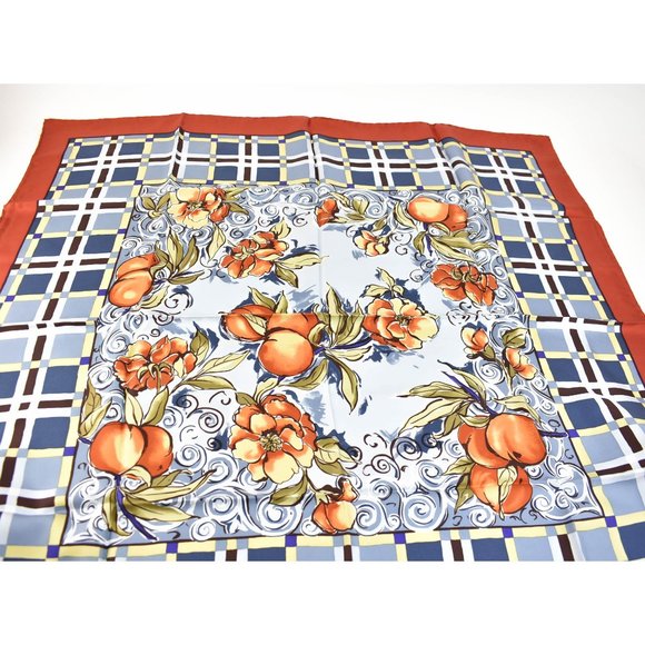 GIVENCHY: Red/Multicolor, 100% Silk Twill Scarf rq - Picture 4 of 7